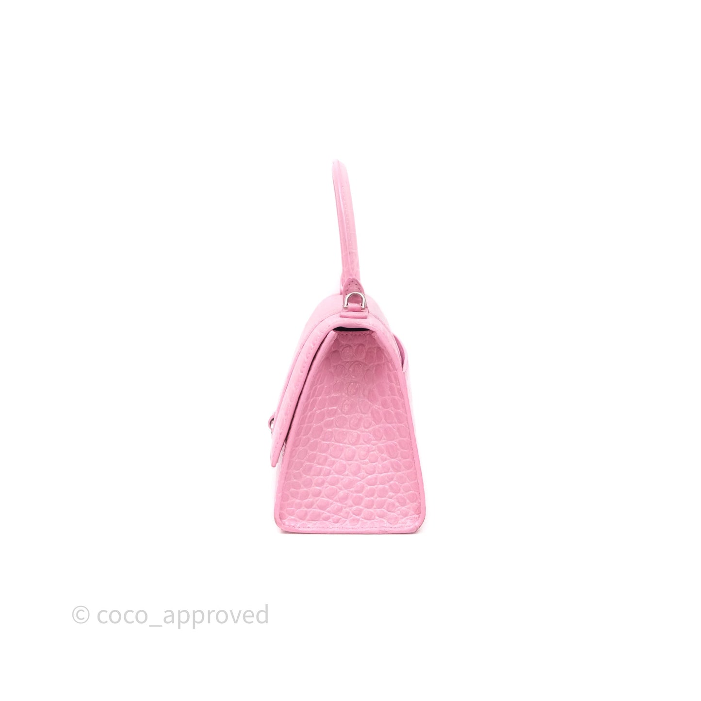 Balenciaga Small Hourglass Embossed Bag Pink