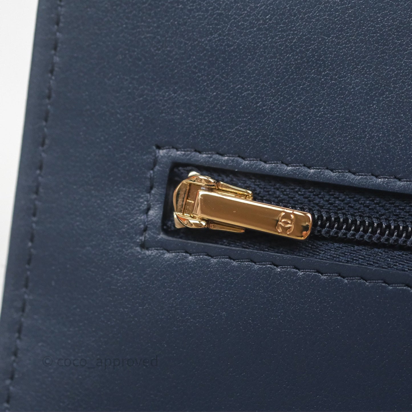 Chanel Quilted Classic Wallet on Chain WOC Denim Gold Hardware
