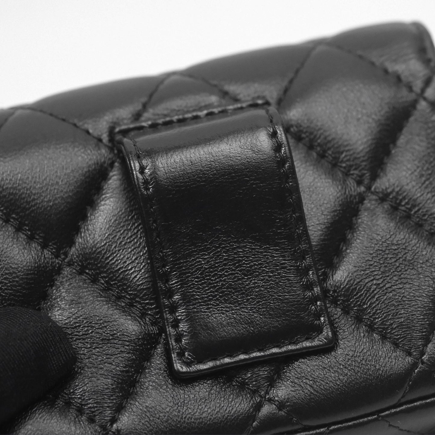 Chanel Mini Card Holder Belt Bag Black Lambskin Aged Gold Hardware