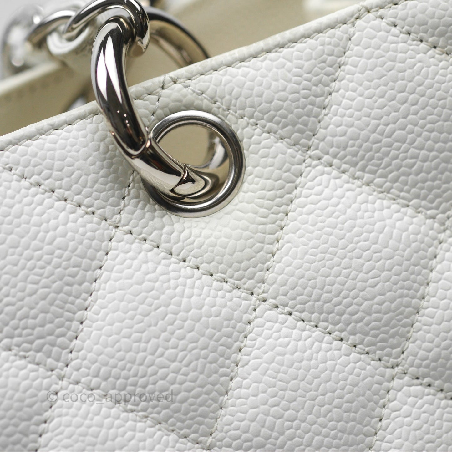 Chanel GST White Caviar Silver Hardware