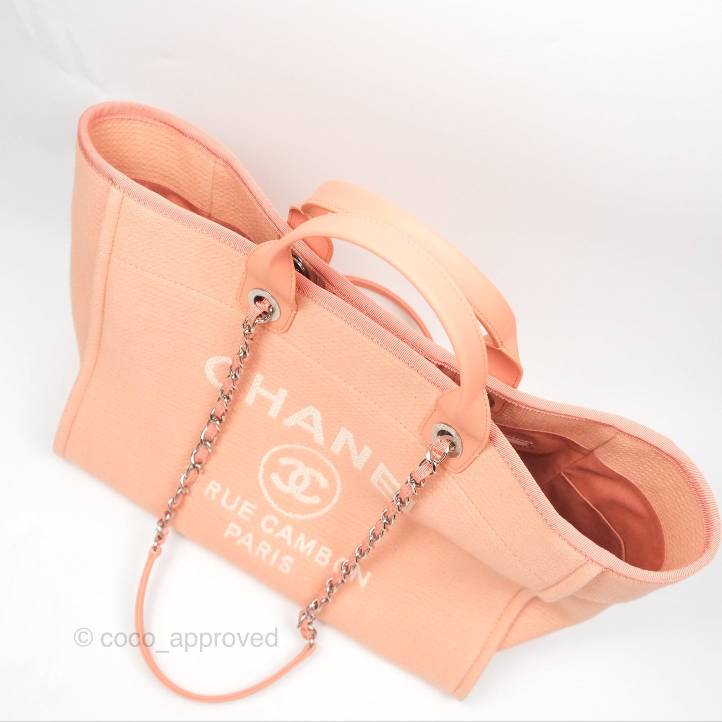 Chanel Large Deauville Coral Clair Canvas