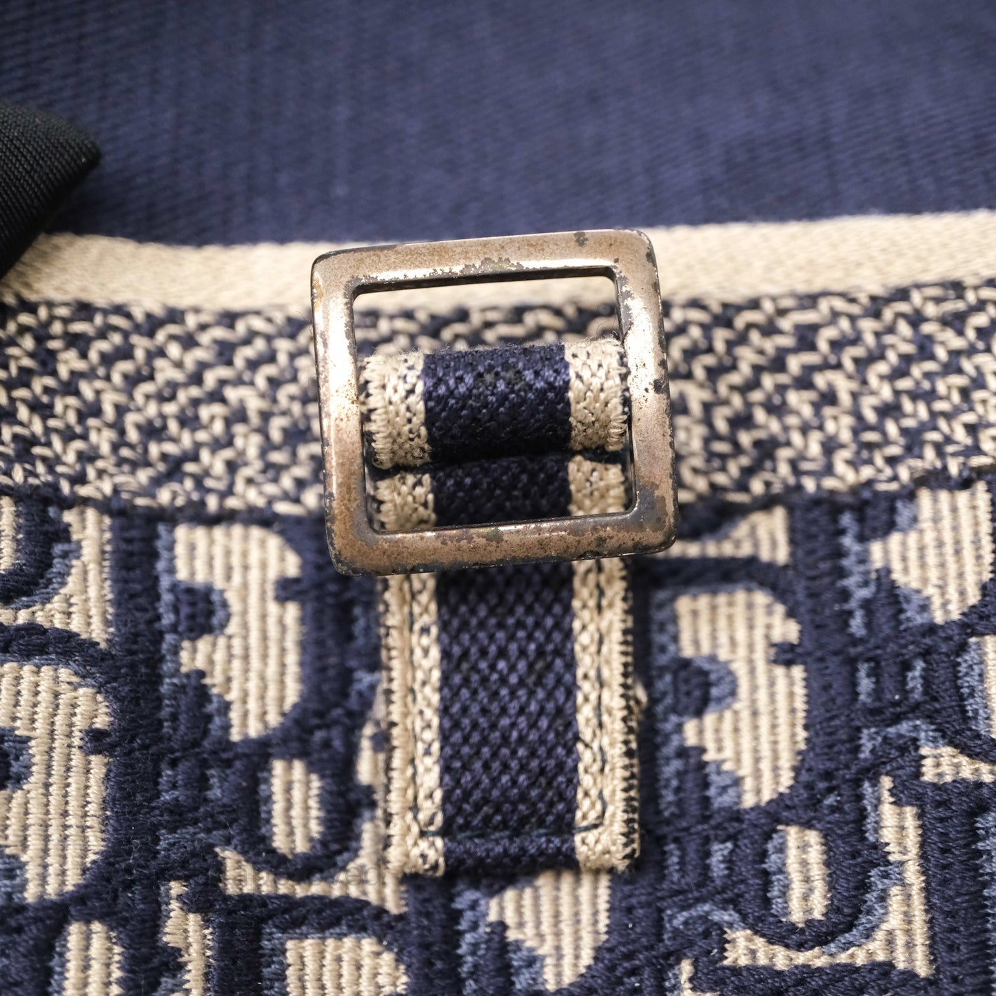 Christian Dior Medium DiorCamp Messenger Bag Oblique Embroidery Blue