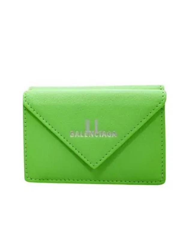 Luxury Balenciaga Papier Mini Half Wallet Green