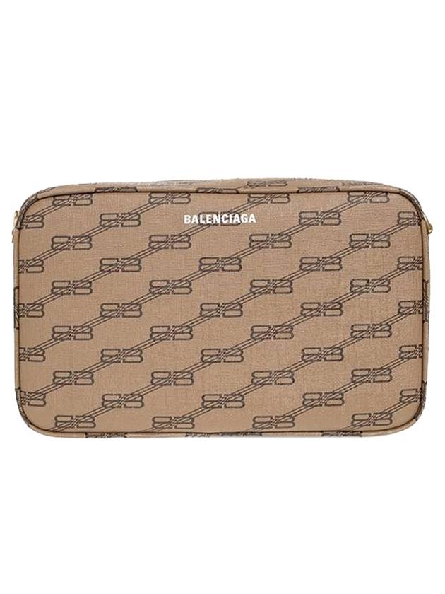 Luxury Balenciaga Monogram Logo Camera Cross Bag Beige
