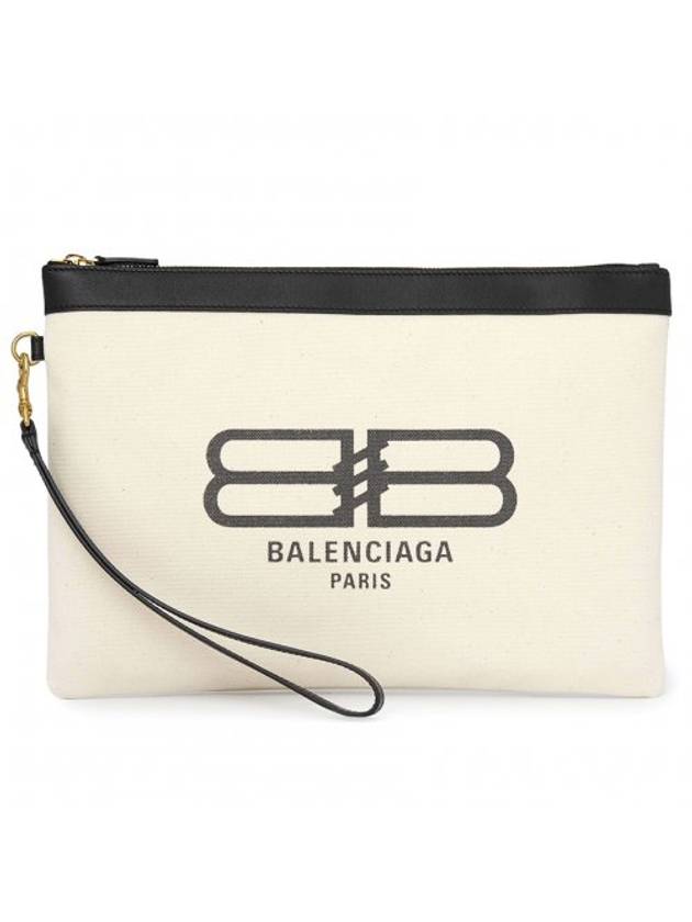 Luxury Balenciaga Flat Jumbo Clutch Bag Ivory