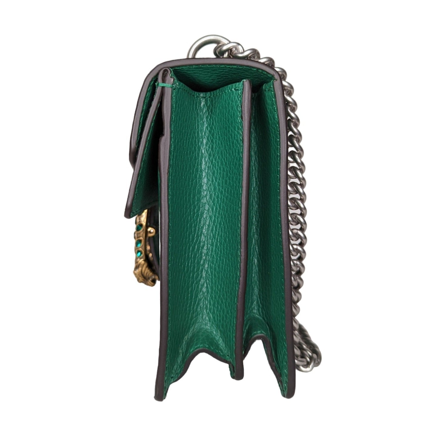 Luxury Gucci Emerald Green Leather Dionysus Shoulder Bag