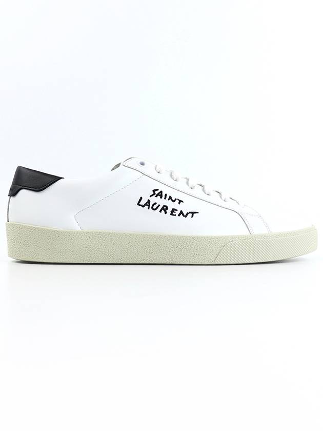Luxury Saint Laurent Court Classic SL06 Black Tab Low Top Sneakers White