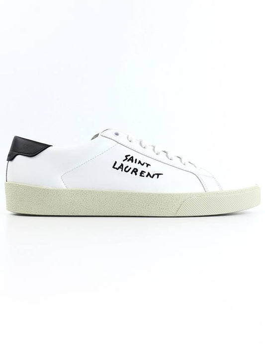 Luxury Saint Laurent Court Classic SL06 Black Tab Low Top Sneakers White