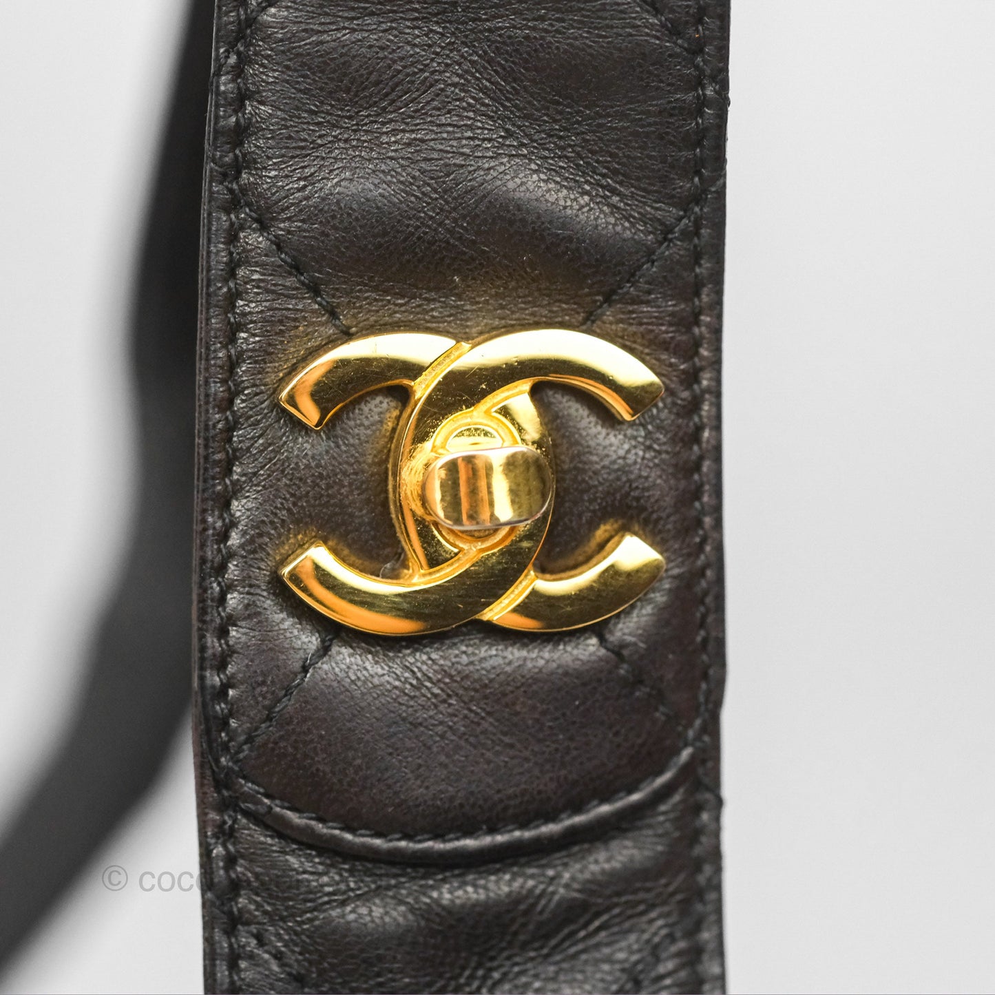 Chanel Vintage Drawstring Bucket Bag Black Lambskin Gold Hardware