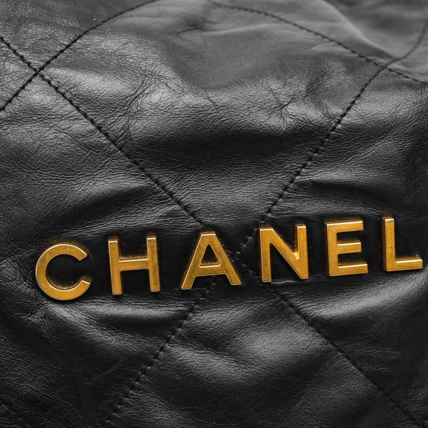 Chanel 22 Small Black Calfskin Aged Gold Hardware