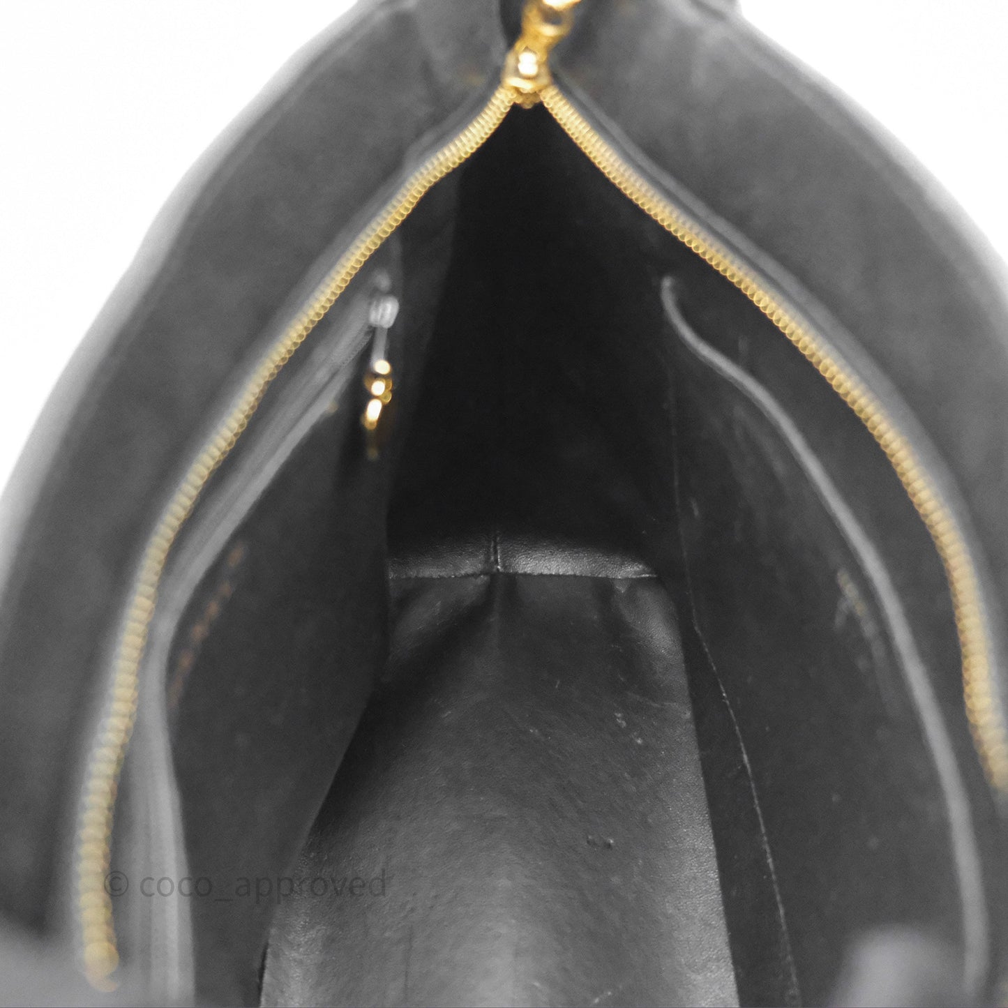 Chanel Vintage Medallion CC Black Caviar Tote Bag Gold Hardware