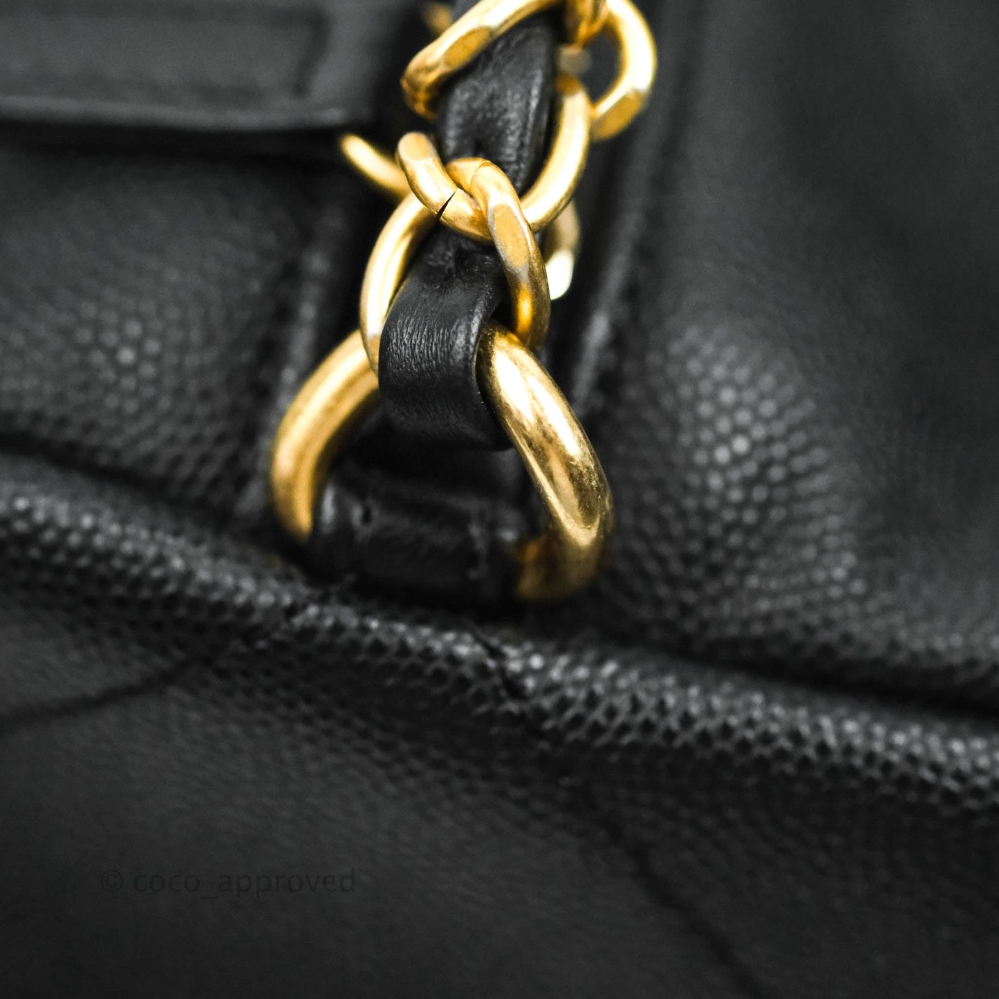 Chanel Large Circular Handle Bowling Bag Caviar Black Aged Gold Hardware