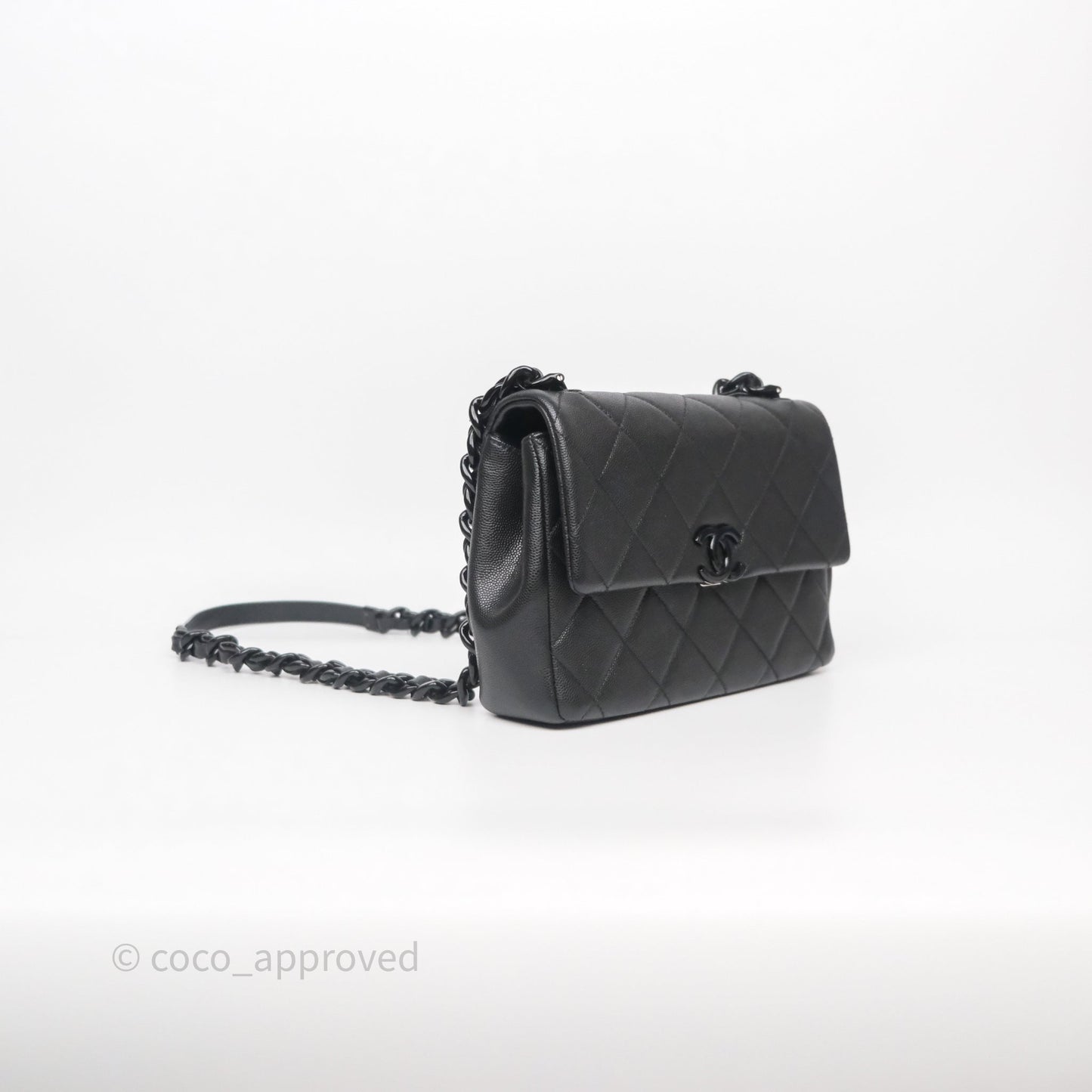 Chanel Quilted My Everything Medium Flap Bag So Black Caviar Incognito Hardware