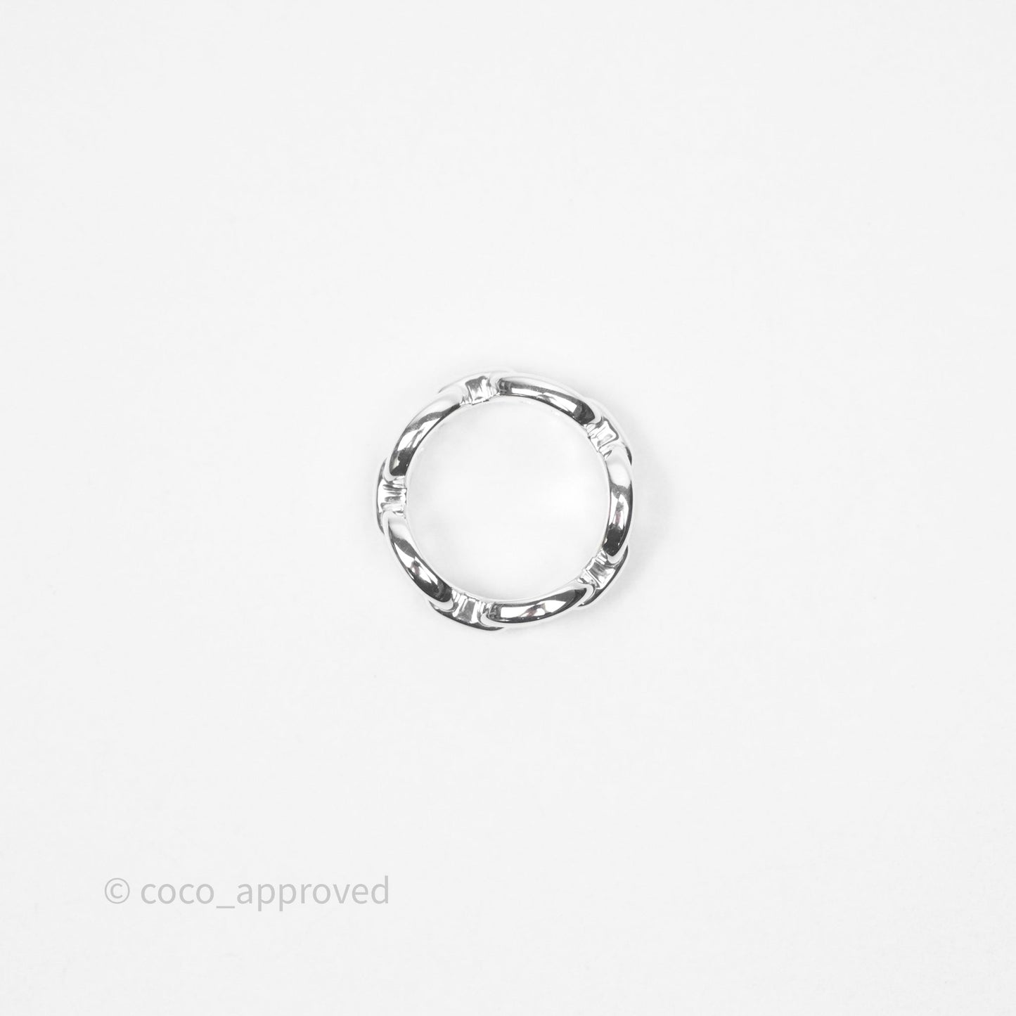 Hermès Sterling Silver PM Chaine d'Ancre Enchainee Band Ring Size 51