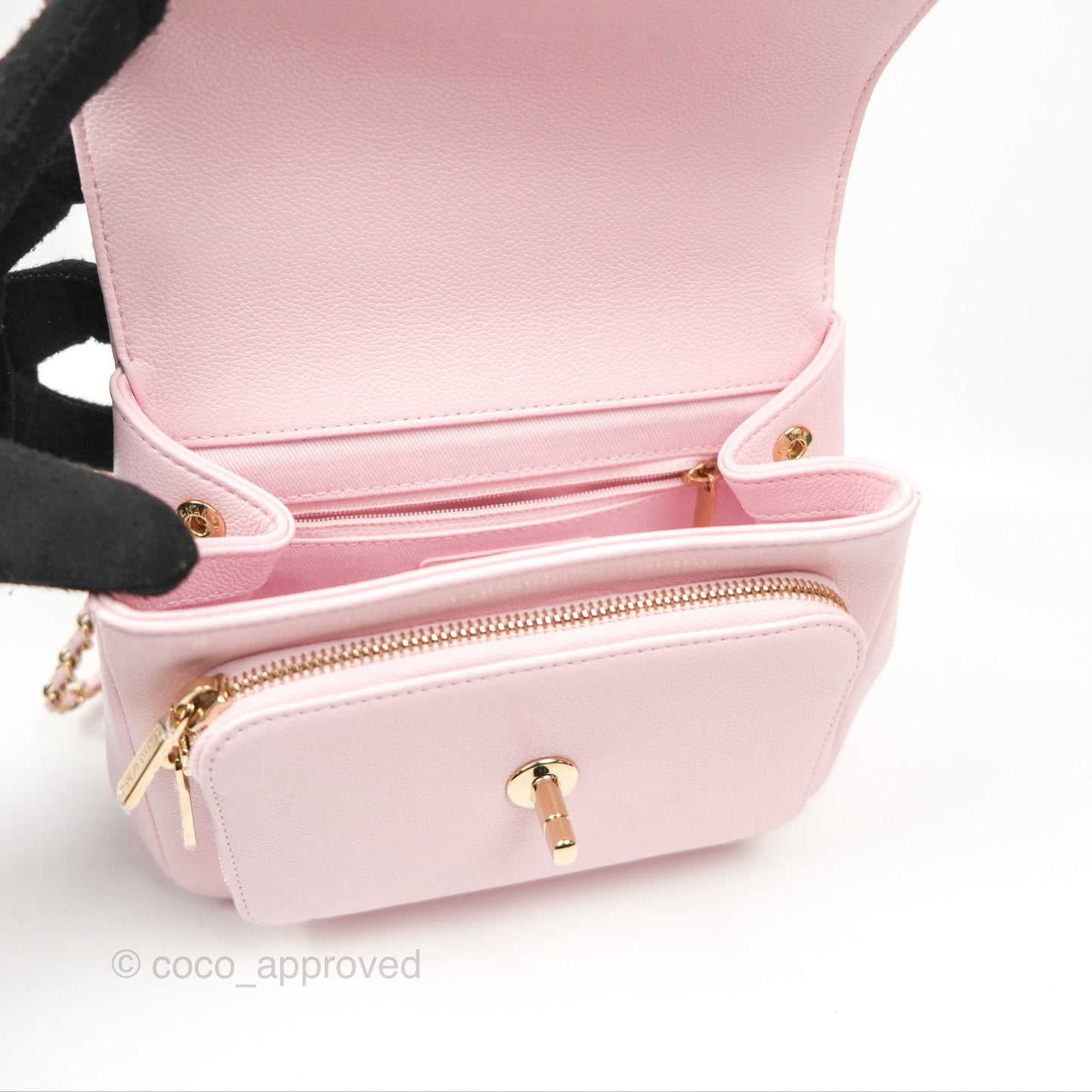 Chanel Quilted Small Business Affinity Flap Light Pink Caviar Gold Hardware