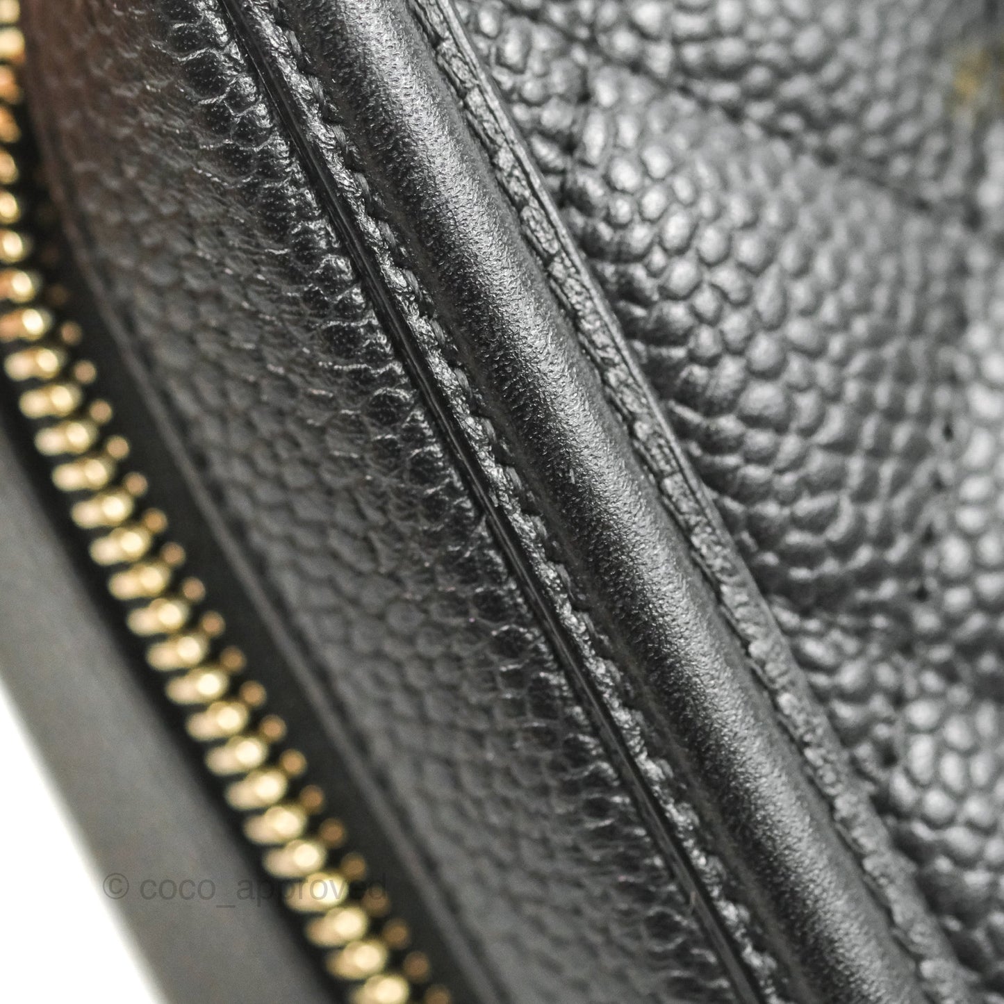 Chanel CC Filigree Vanity Clutch With Chain Caviar Black Aged Gold Hardware