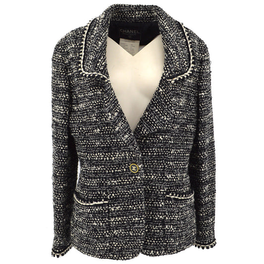 Luxury Chanel Fall 1994 boucle single-breasted jacket #42