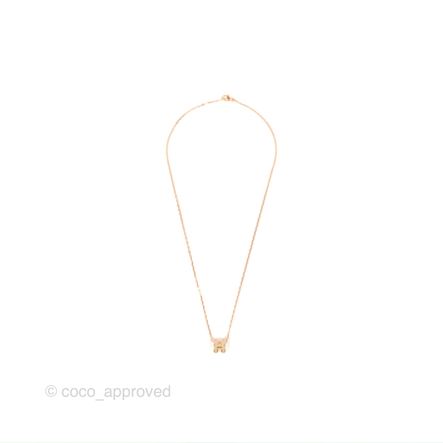 Hermès Mini Pop H Pendant Necklace Marron Glace Rose Gold Hardware