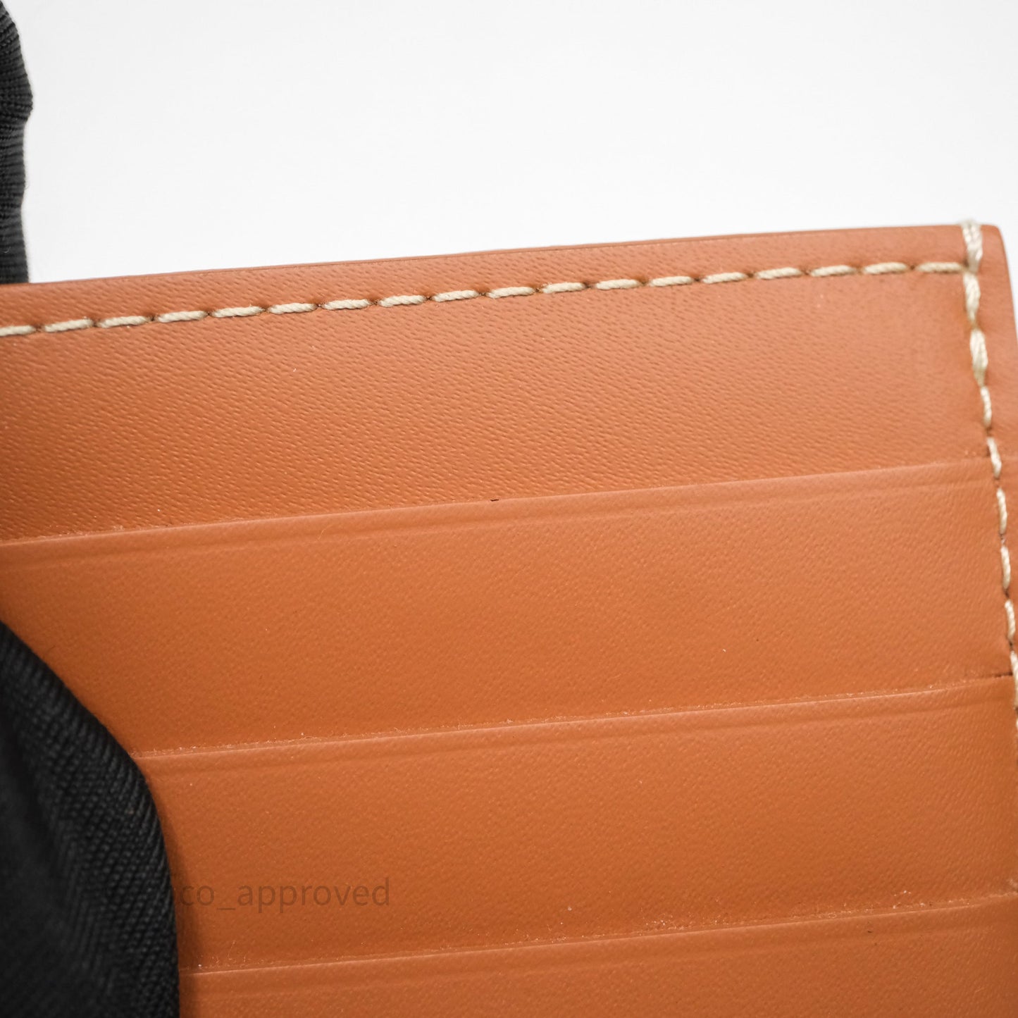 Goyard Saint Pierre Card Wallet Black/ Tan Goyardine