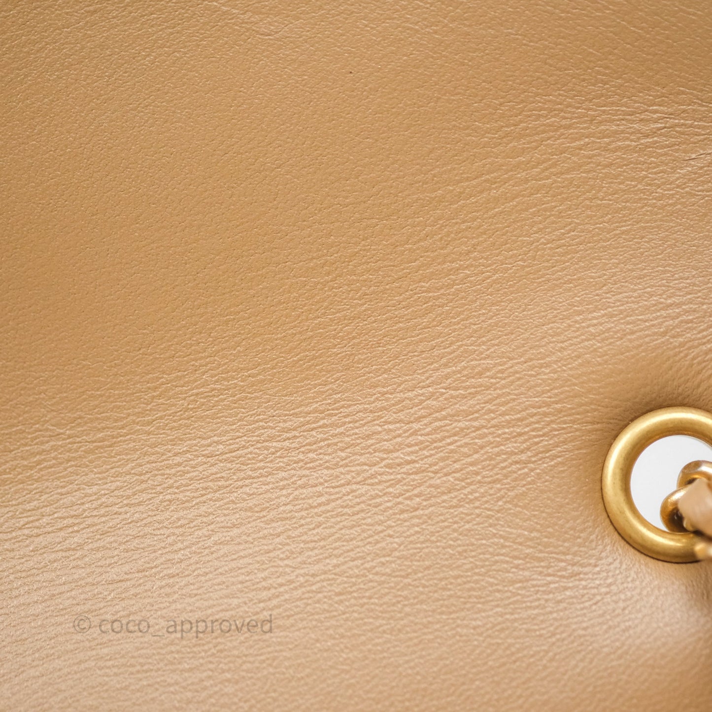 Chanel Mini Flap Bag With Heart CC Charm Dark Beige Lambskin Aged Gold Hardware