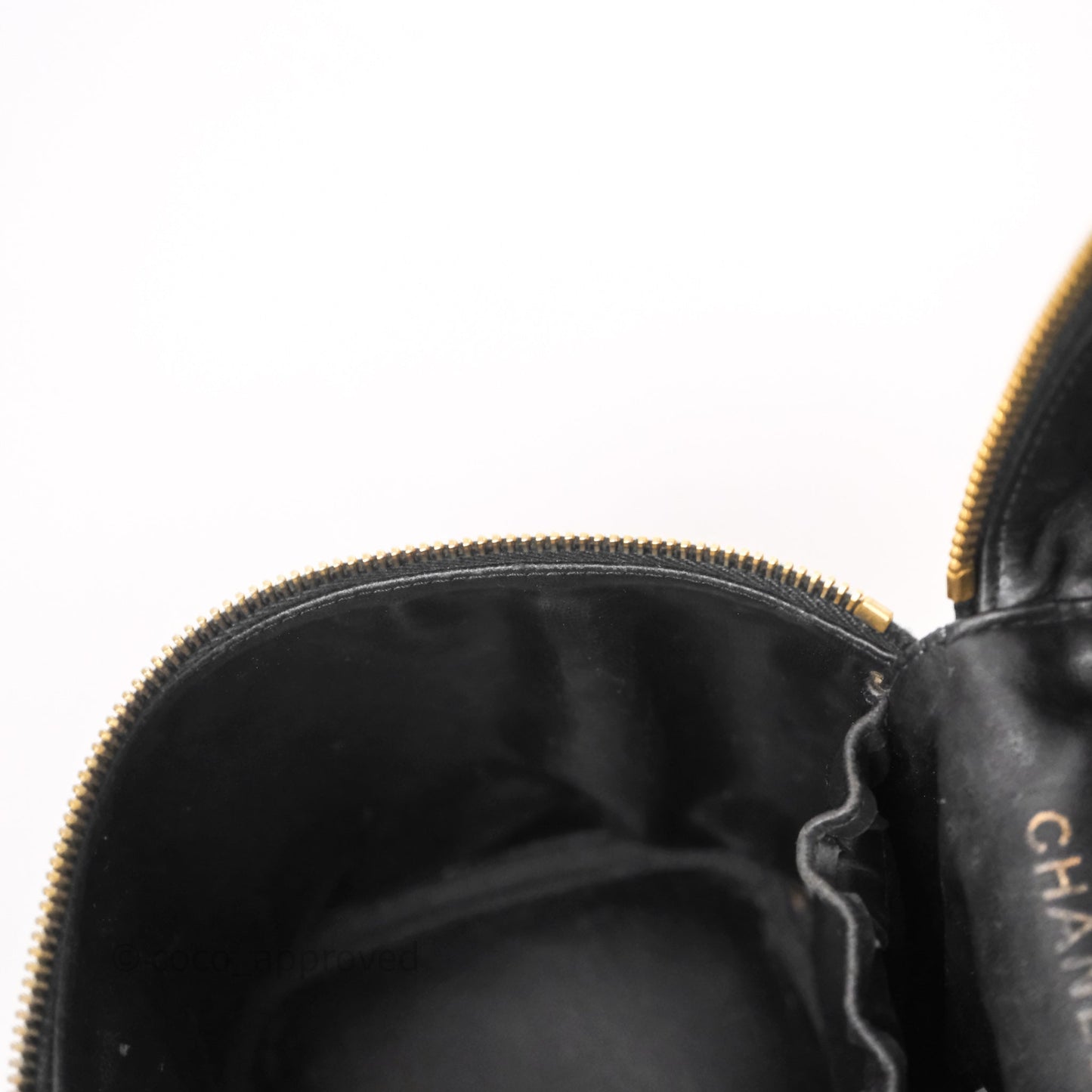 Chanel Vintage Vanity Case Black Caviar Gold Hardware