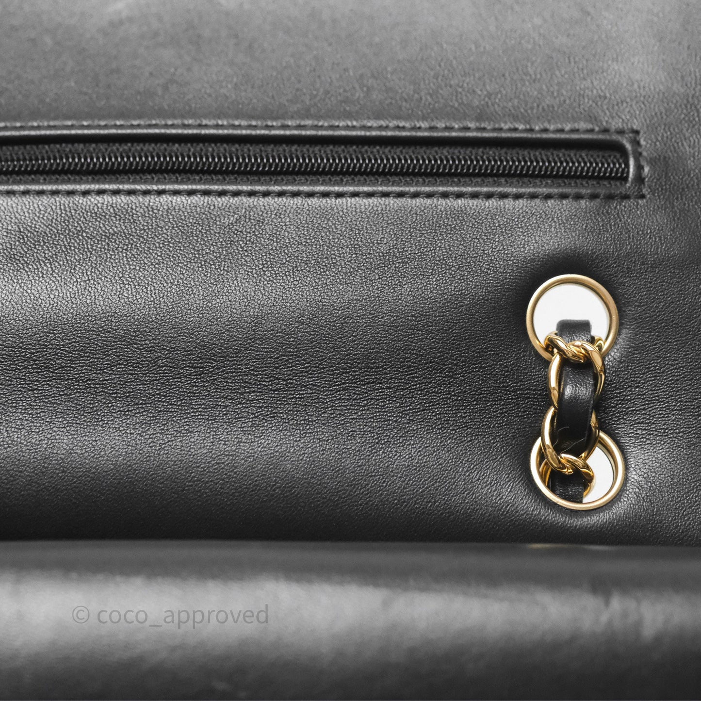 Chanel Classic M/L Medium Flap Quilted Black Lambskin Gold Hardware