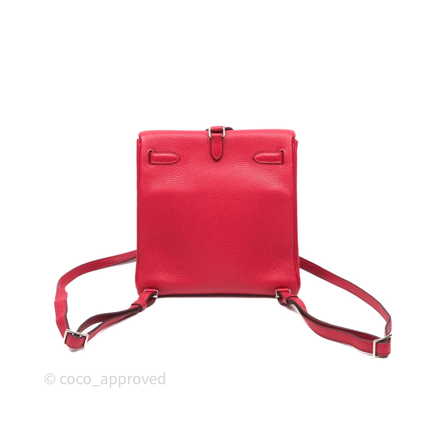 Hermès Kelly Ado Backpack Red Rouge Clemence Palladium Hardware