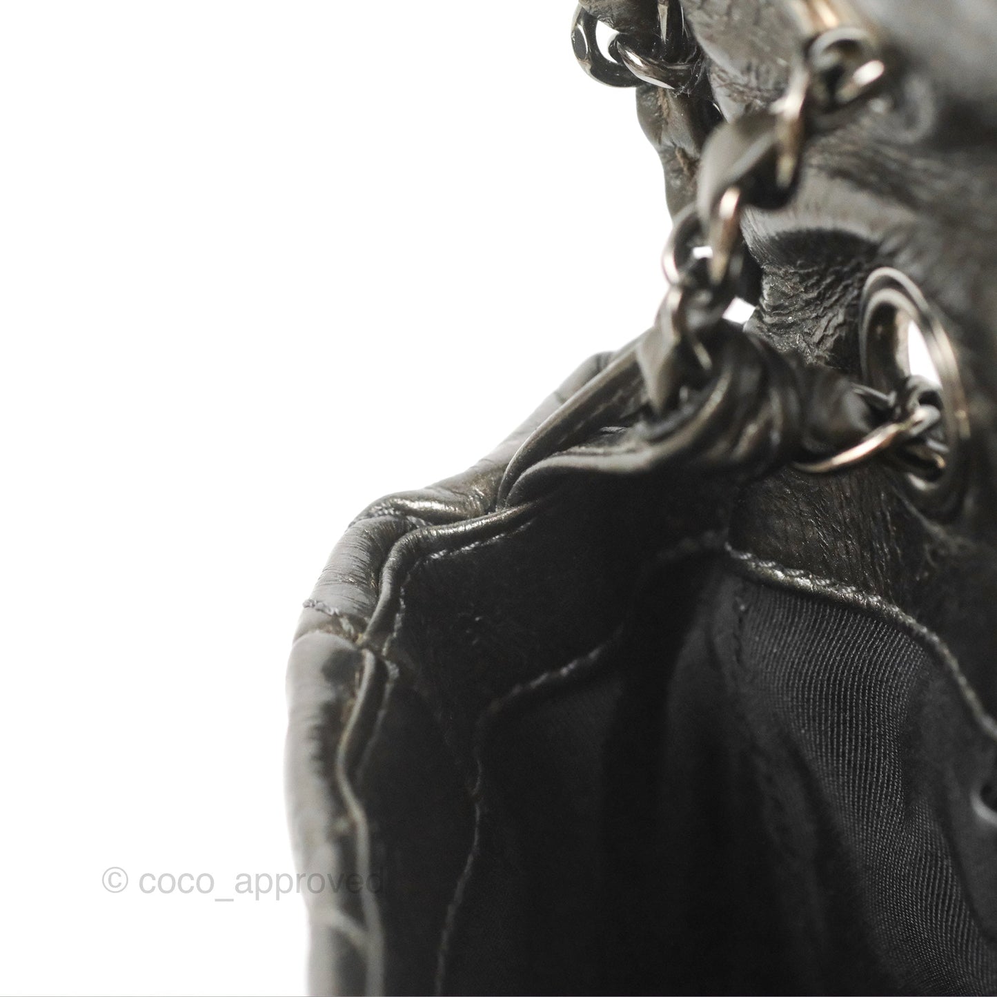 Chanel Medium Chain Me Flap Bag Metallic Dark Grey Calfskin Gun Metal