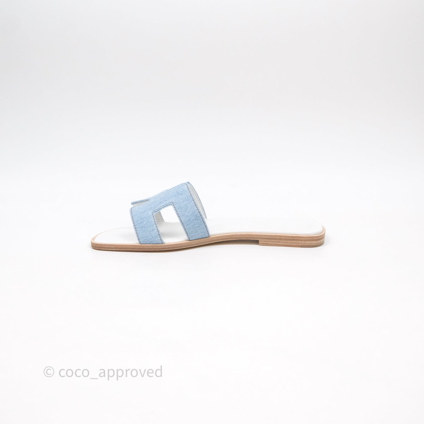 Hermes Oran Sandal Bleu Clair Size 36