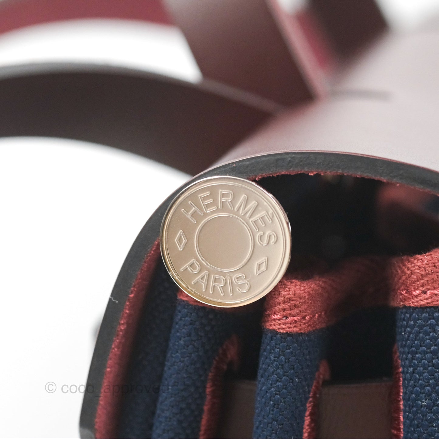 Hermès Herbag Zip 31 Bleu Marine/ Rouge Sellier Canvas Palladium Hardware