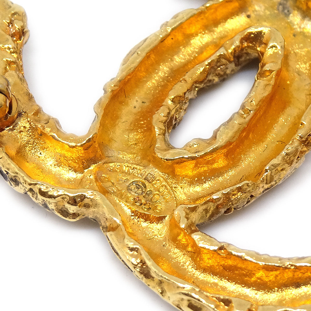 Luxury Chanel 1993 CC Brooch Pin Gold Small