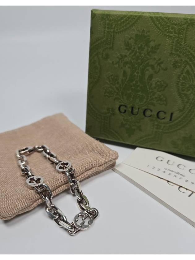 Luxury Gucci Trending 2025 Interlocking detail silver bracelet