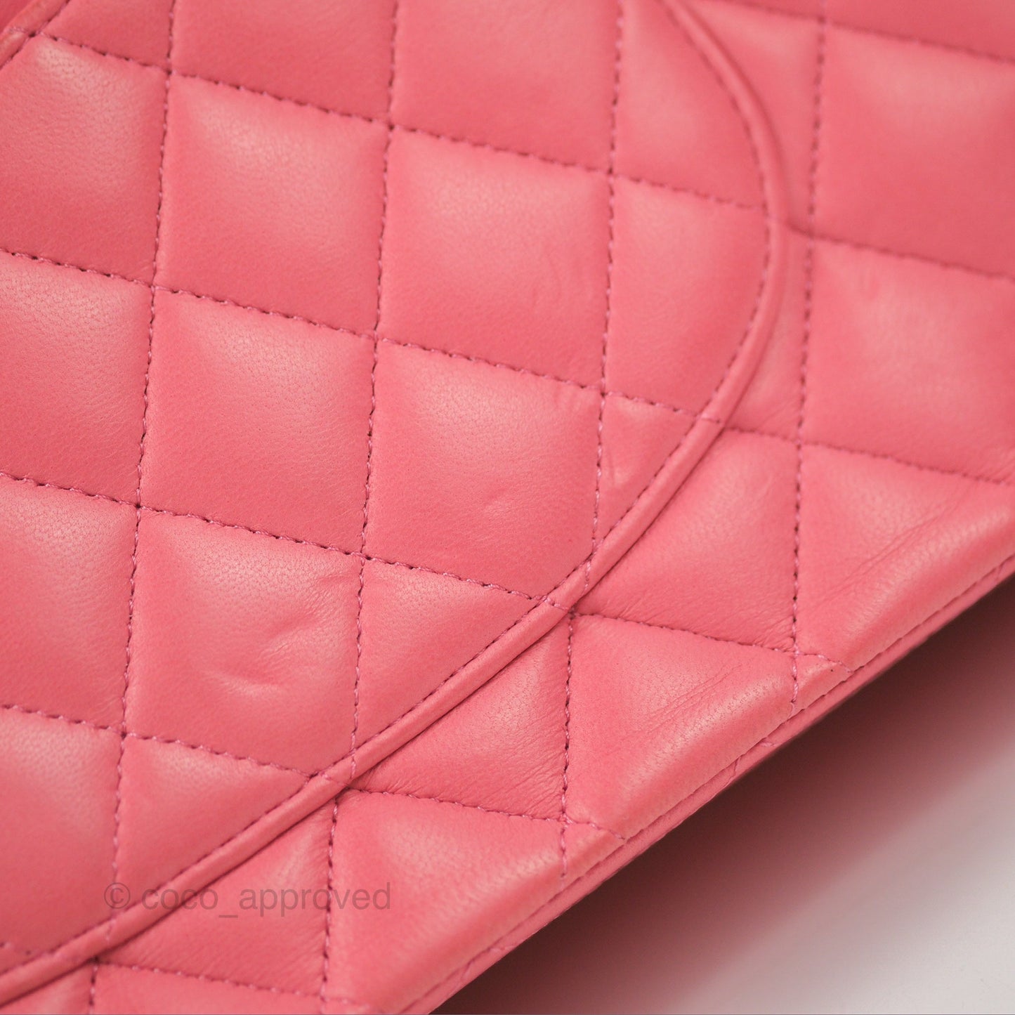 Chanel Classic M/L Medium Flap Quilted Pink Lambskin Silver Hardware