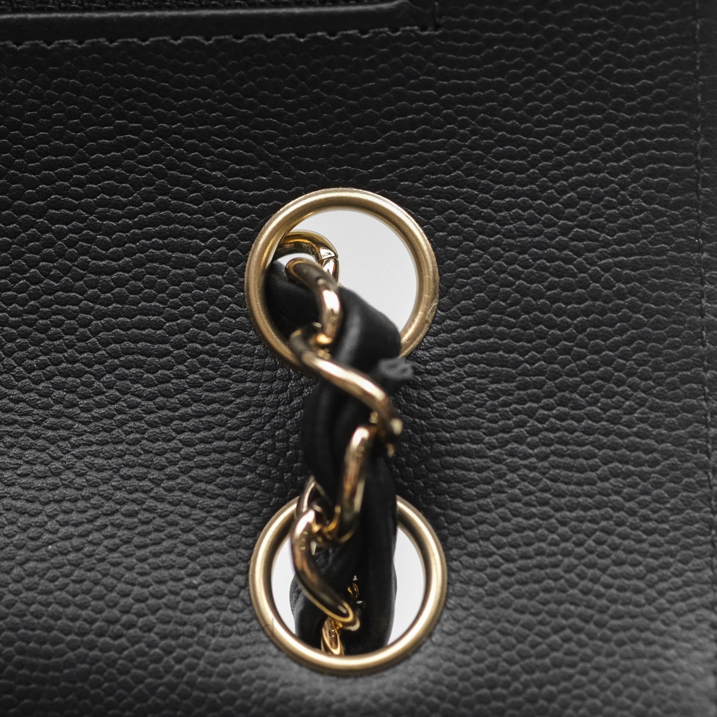Chanel Classic M/L Medium Flap Chevron Black Caviar Gold Hardware