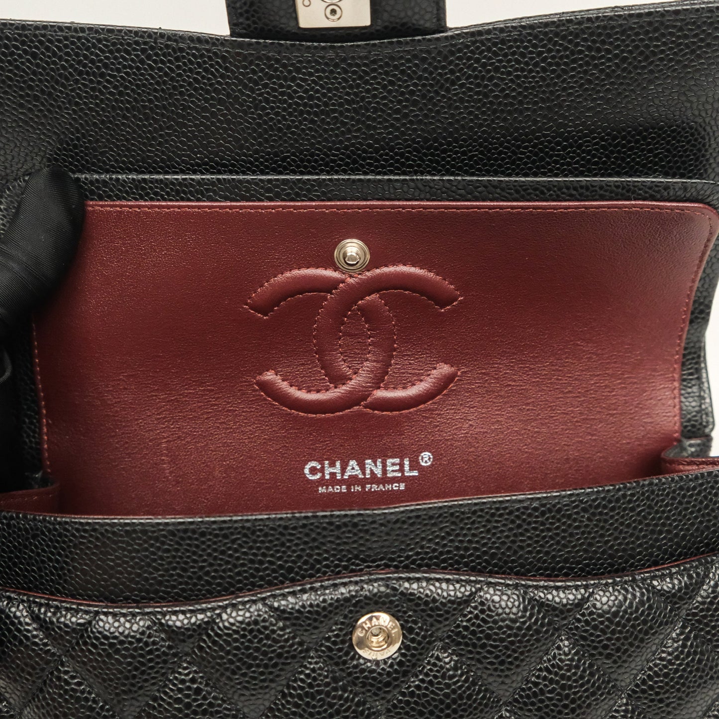 Chanel Small Classic Flap Quilted Black Caviar Silver Hardware