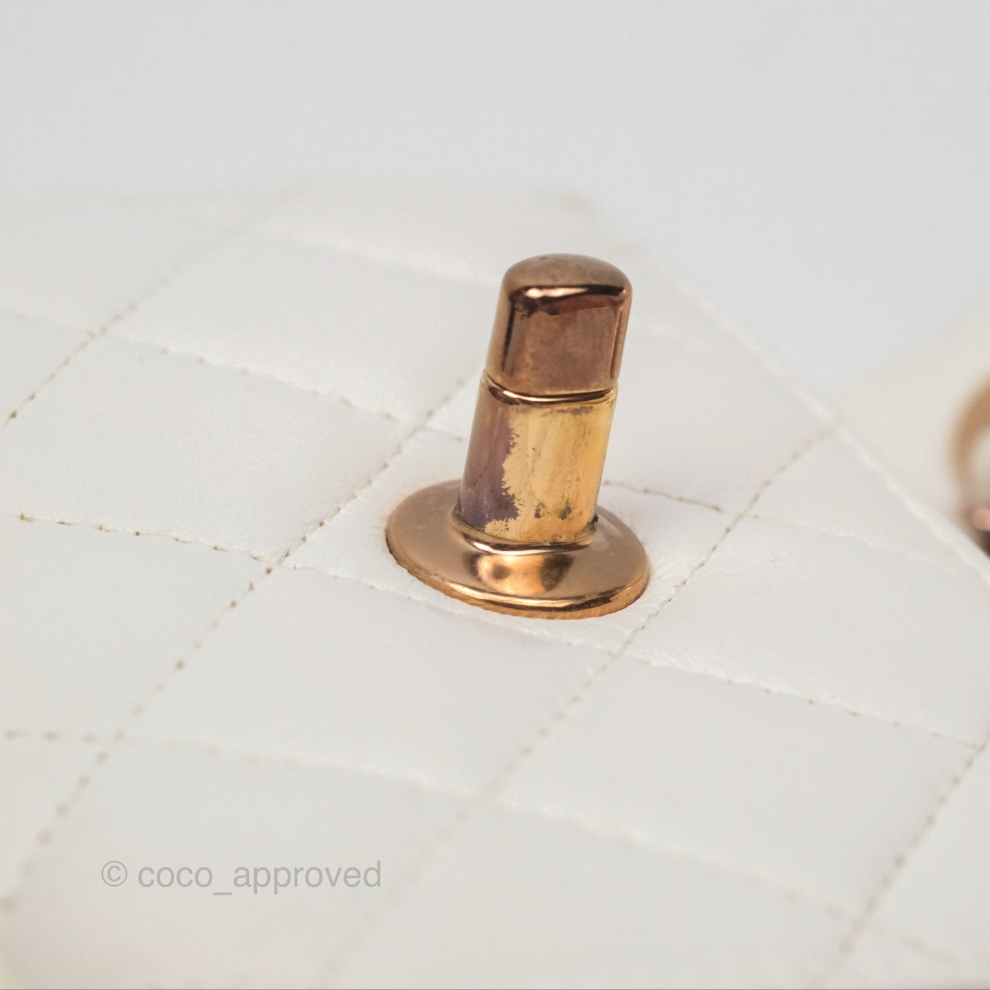 Chanel Mini Quilted Trendy CC Clutch With Chain White Lambskin Rose Gold Hardware