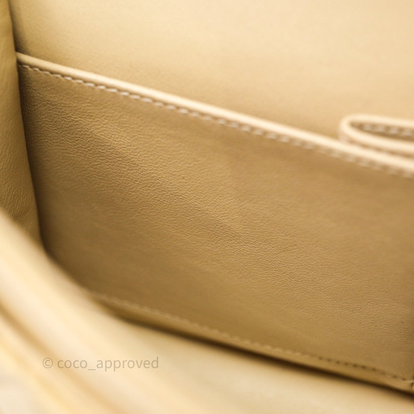 Chanel Vintage Small Classic Flap Beige Lambskin 24K Gold Hardware