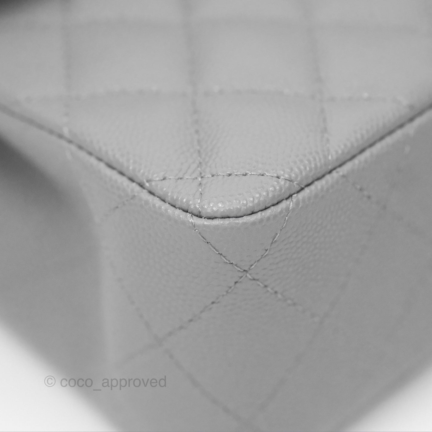 Chanel Small Classic Quilted Flap Grey Caviar Gold Hardware