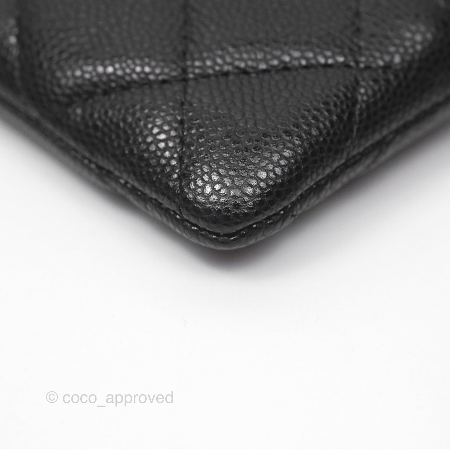 Chanel Quilted Classic Zip Card Holder Wallet Black Caviar Gold Hardware