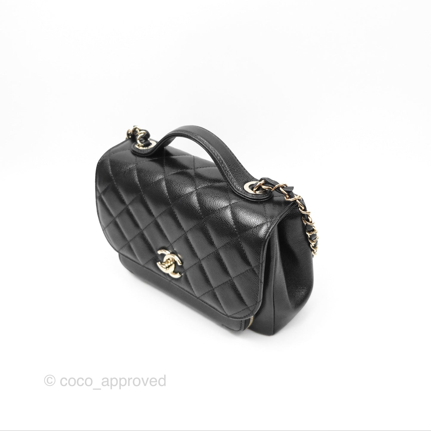 Chanel Quilted Medium Business Affinity Flap Black Caviar Light Gold Hardware