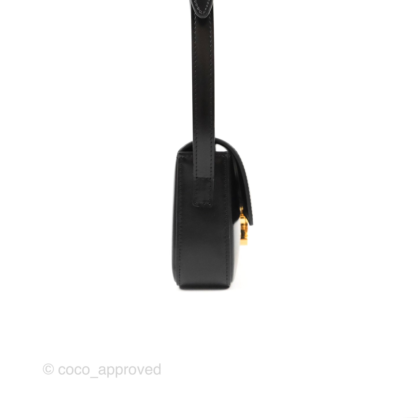 Celine Triomphe Shoulder Bag Black Calfskin