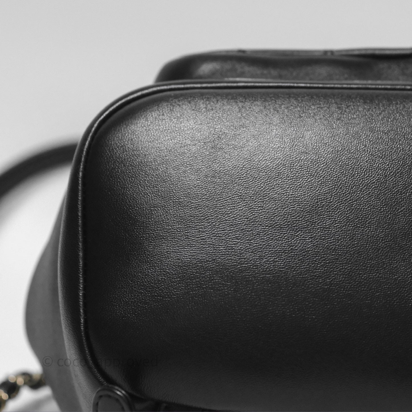 Chanel Small Duma Drawstring Backpack Black Lambskin Gold Hardware