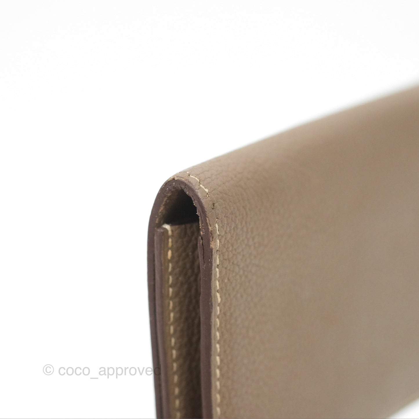 Hermes Dogon Card Case Etoupe Togo Palladium Hardware