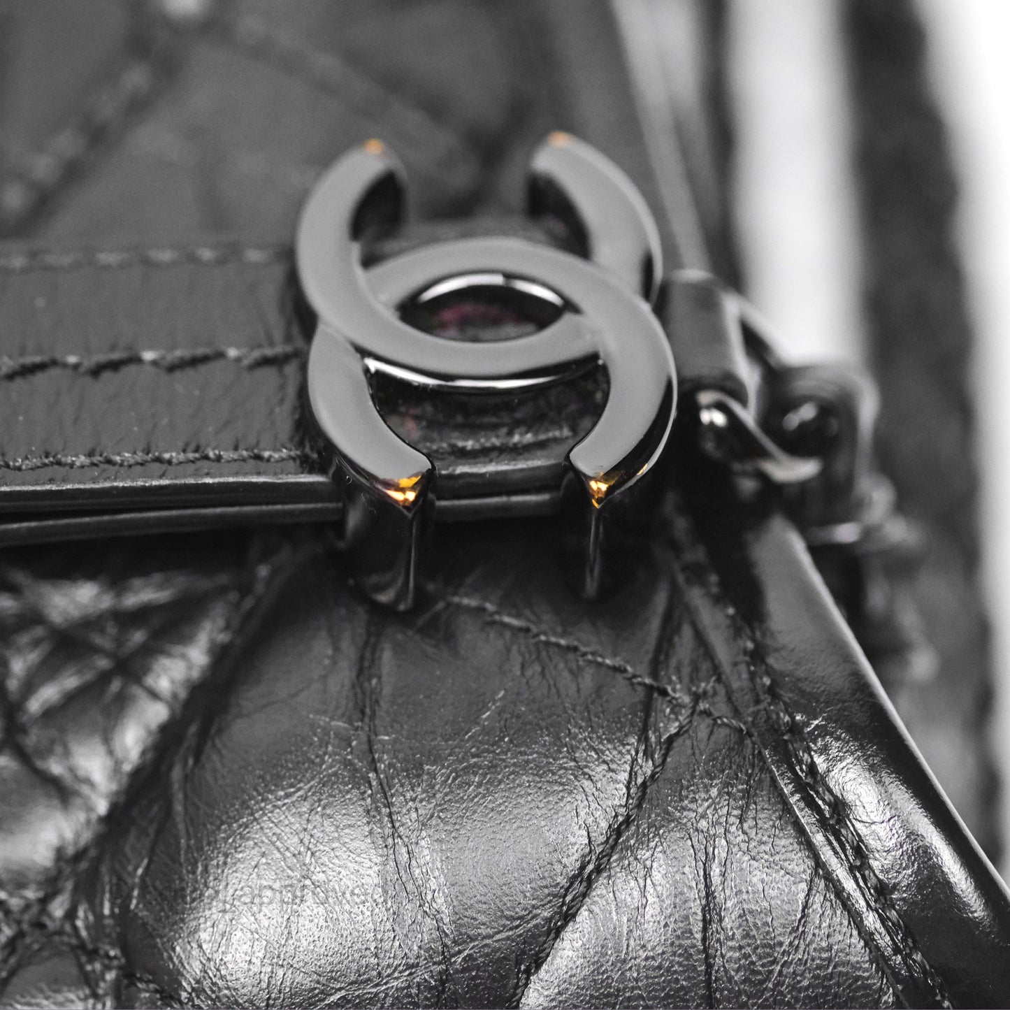 Chanel Small Gabrielle Hobo Quilted So Black Aged Calfskin