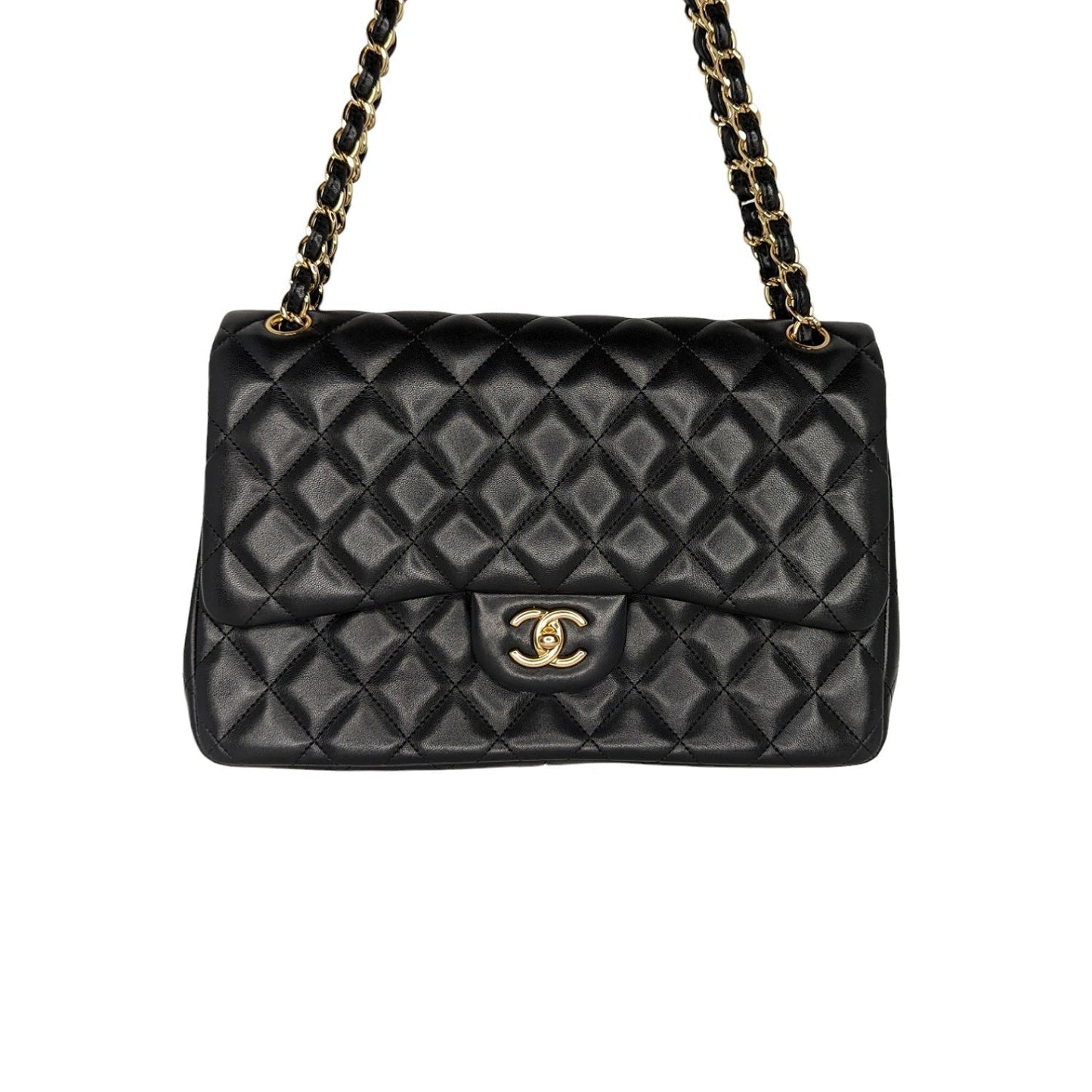 Luxury Chanel Classic Quilted Lambskin Double Jumbo Flap