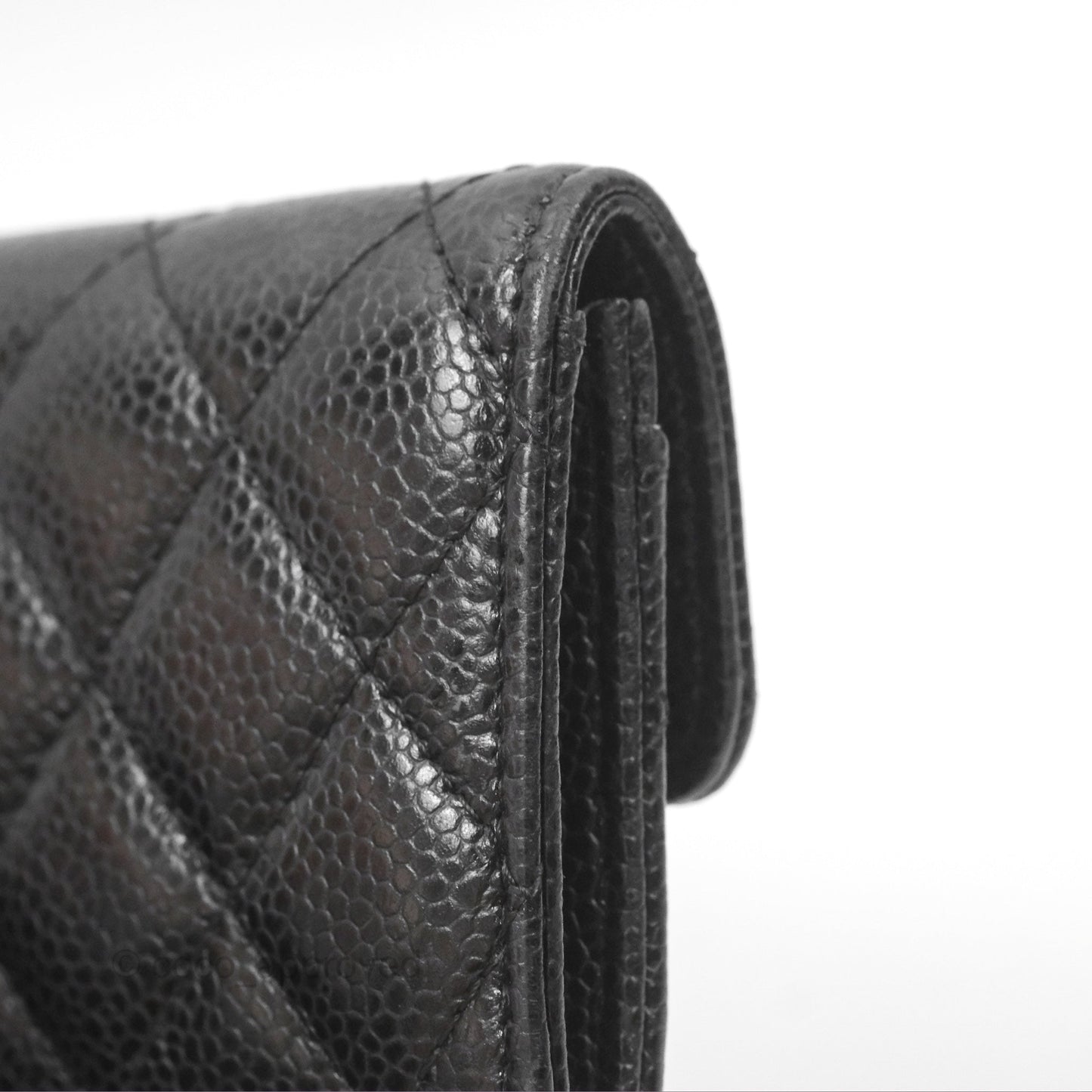 Chanel Classic Quilted Flap Card Holder Black Caviar Gold Hardware
