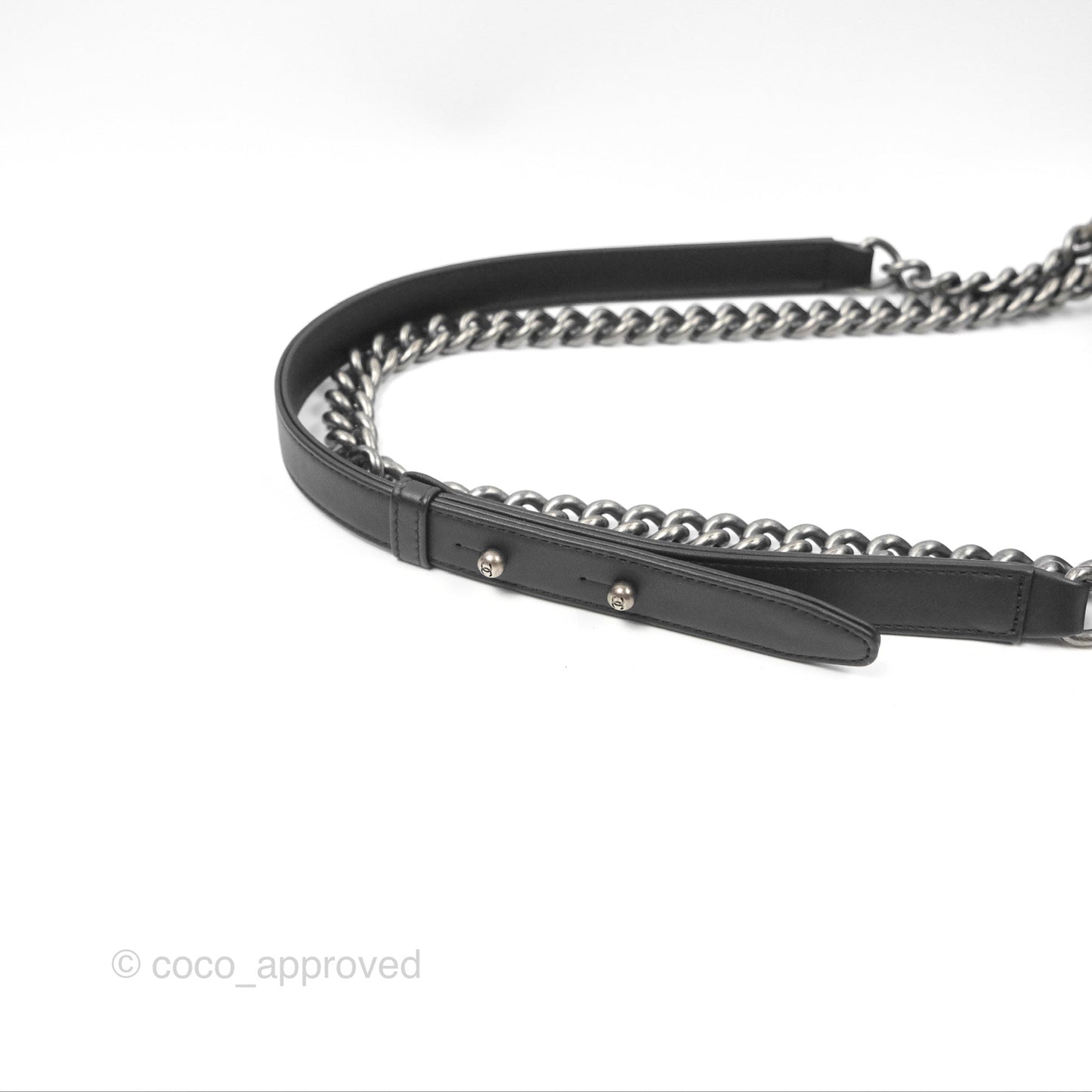 Chanel Small Boy Black Calfskin Ruthenium Hardware