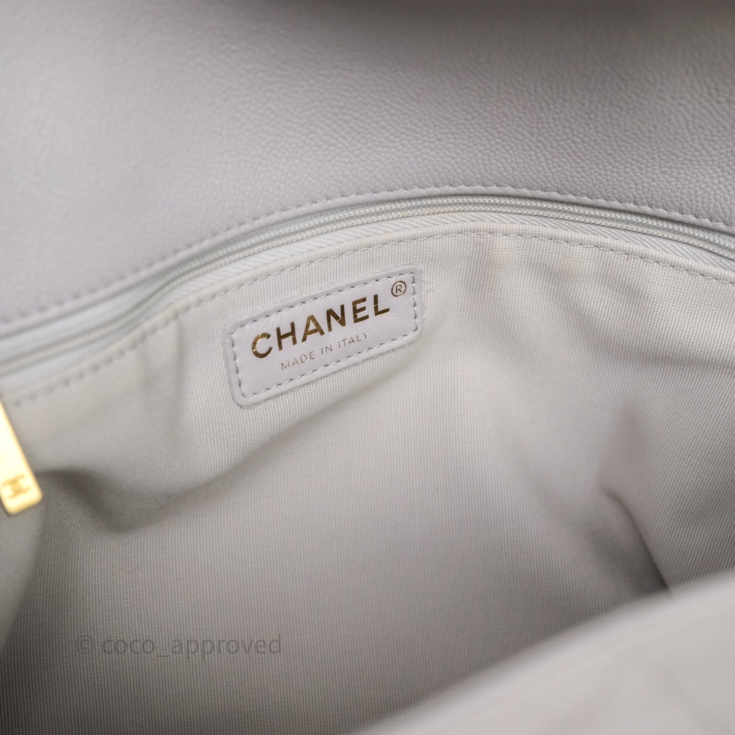 Chanel Double Pocket Hobo Bag Grey Caviar Aged Gold Hardware
