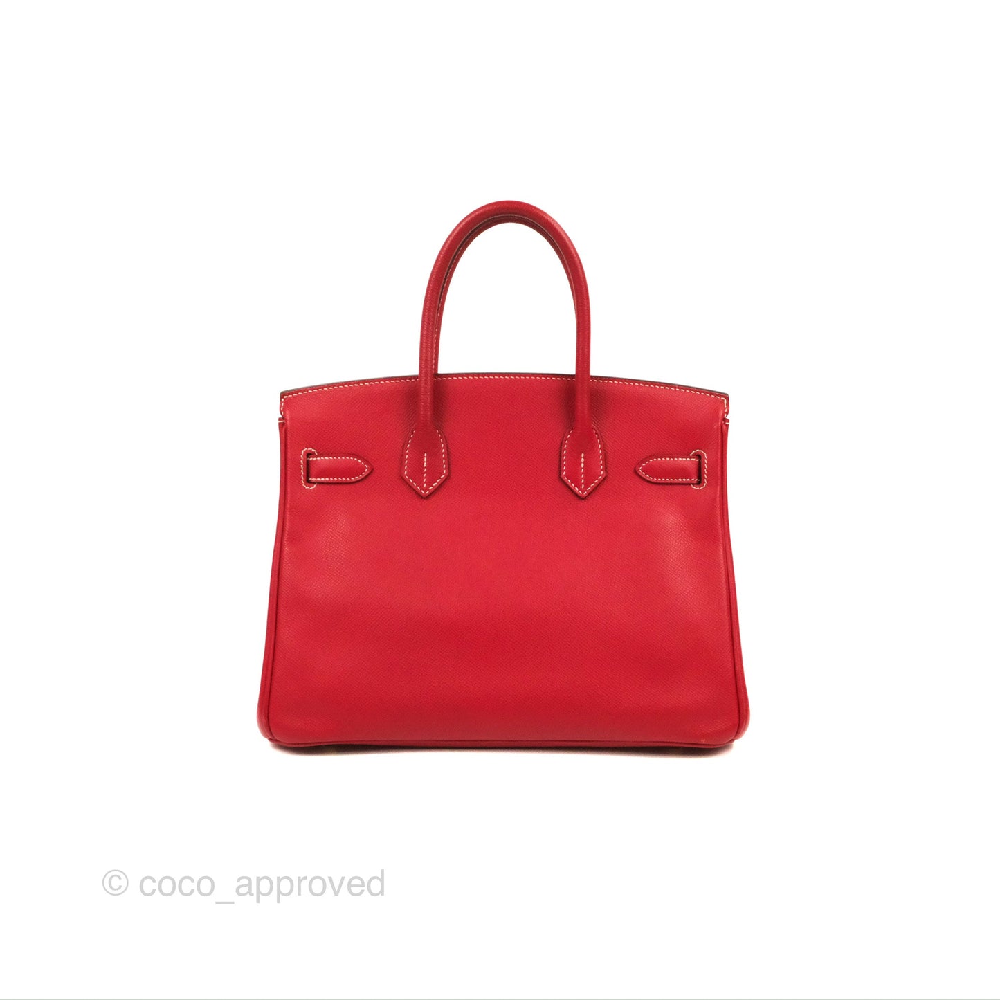 Hermès Candy Birkin 30 Rouge Casque/Blue Thalassa Epsom Permabrass Hardware
