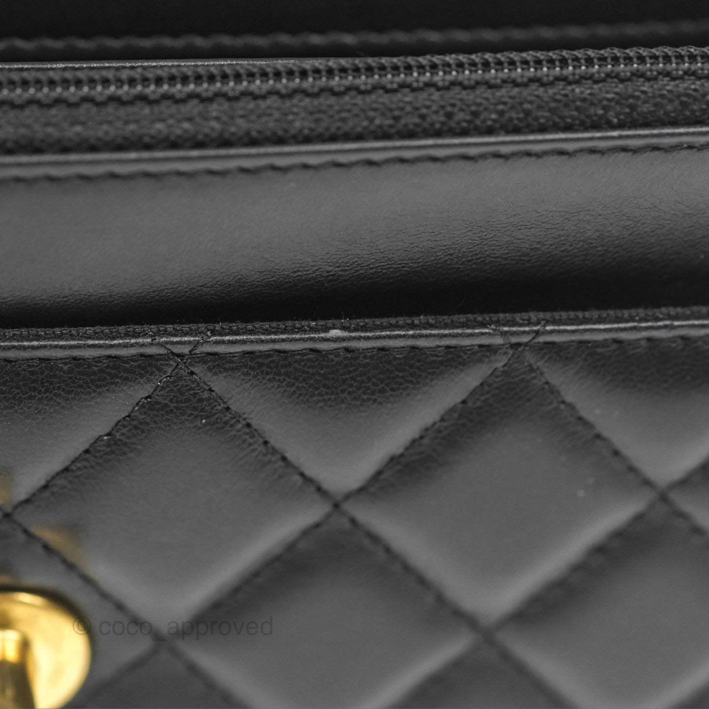 Chanel All Slide Wallet on Chain WOC Adjustable Chain Quilted Black Lambskin 22K